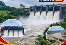 दुधावा बांध में बढ़ा जलस्तर और चार गेटों से पानी की निकासी