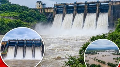 दुधावा बांध में बढ़ा जलस्तर और चार गेटों से पानी की निकासी