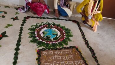 सेवा संकल्प अभियान रंगोली प्रतियोगिता