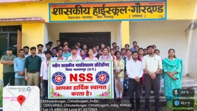 छोटेडोंगर कॉलेज के विद्यार्थी स्वच्छता अभियान में शामिल