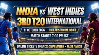 इंदौर के होलकर स्टेडियम में भारत और वेस्टइंडीज के बीच तीसरे टी20 मैच का प्रतीकात्मक दृश्य