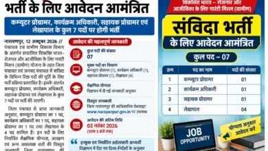 नारायणपुर जिला पंचायत में संविदा के सात पदों पर भर्ती की सूचना