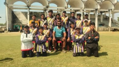 नारायणपुर अंडर-19 क्रिकेट टीम के अभ्यास और प्रशिक्षण का दृश्य