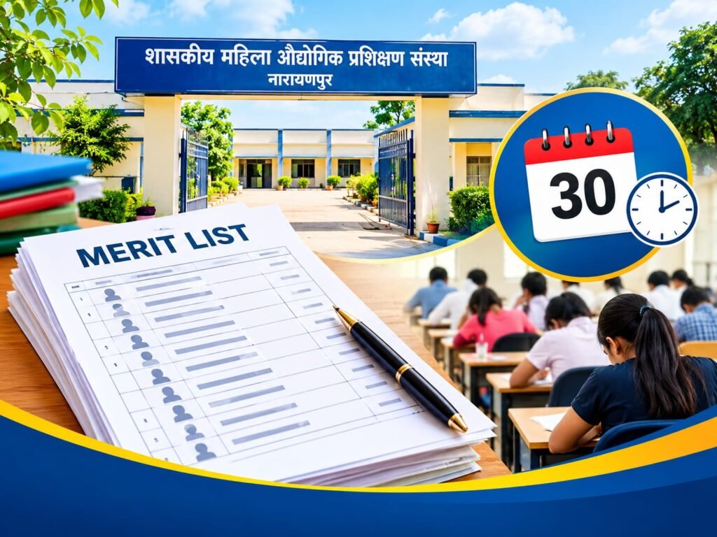 नारायणपुर में ग्राम पंचायत सचिव भर्ती कौशल परीक्षा के लिए शासकीय महिला आईटीआई