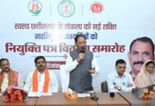 छत्तीसगढ़ राज्य स्थापना दिवस राज्योत्सव समारोह का सुसज्जित मंच