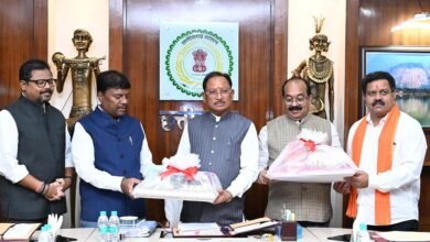 मुख्यमंत्री विष्णुदेव साय छत्तीसगढ़ हर्बल्स के दिवाली गिफ्ट पैक का लोकार्पण करते हुए